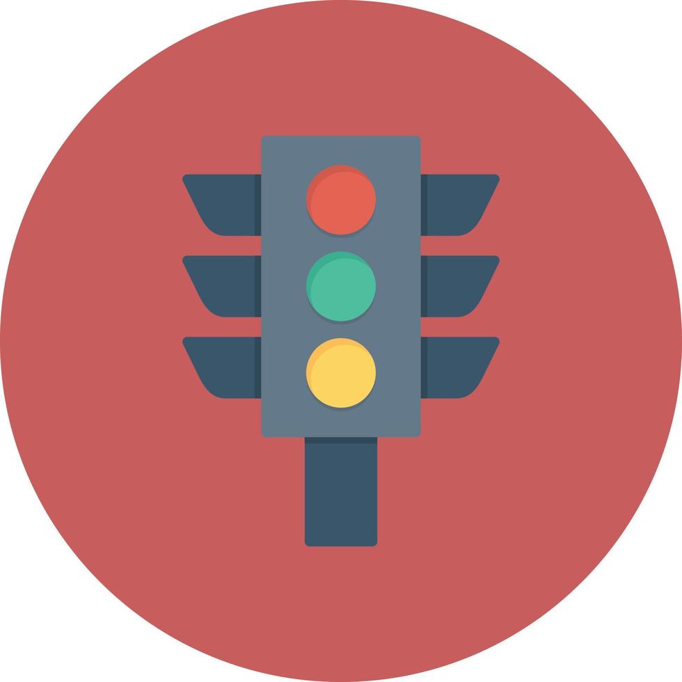 Traffic Lights Flat Circle Multicolor vector
