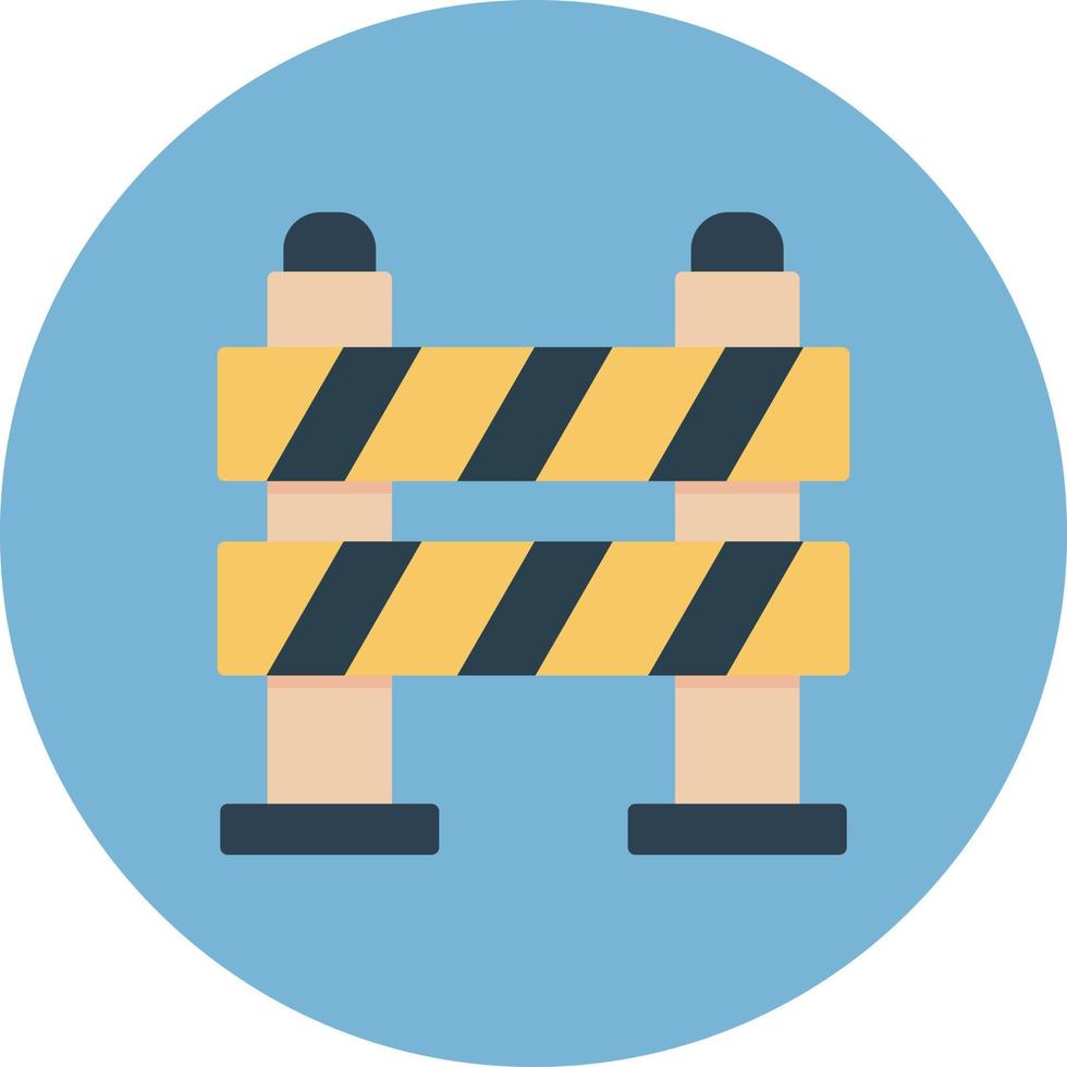 Road Block Flat Circle Multicolor vector