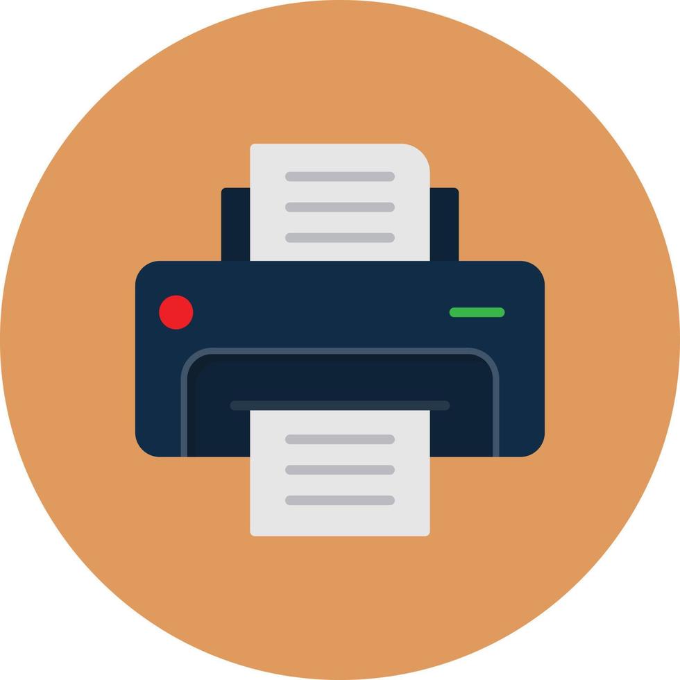 Printer Flat Circle Multicolor vector