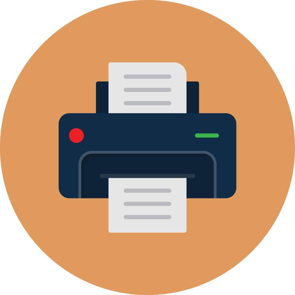 Printer Flat Circle Multicolor vector