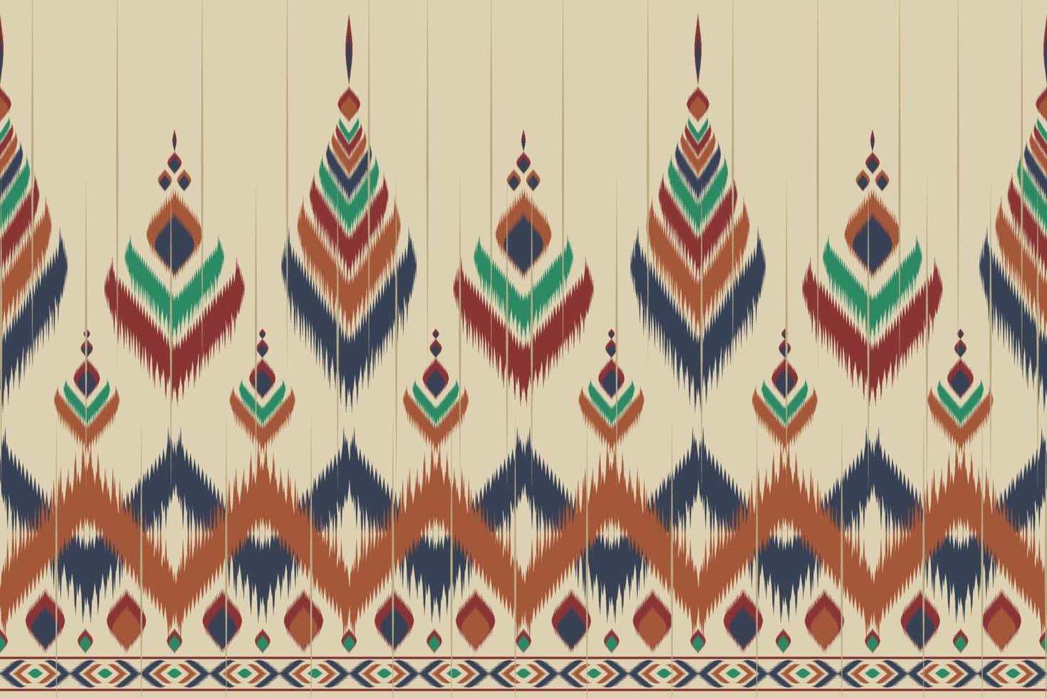 patrón abstracto de ikat étnico. rayado sin costuras en tribal. estilo azteca. diseño para fondo, papel tapiz, ilustración vectorial, tela, ropa, batik, alfombra, bordado. vector