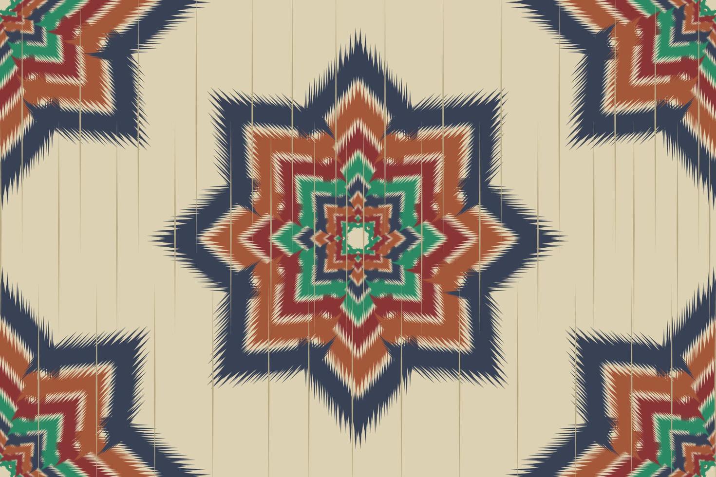 patrón sin costuras de flor ikat étnica. estilo mexicano a rayas. nativo tradicional. diseño para fondo, papel tapiz, ilustración vectorial, tela, ropa, batik, alfombra, bordado. vector