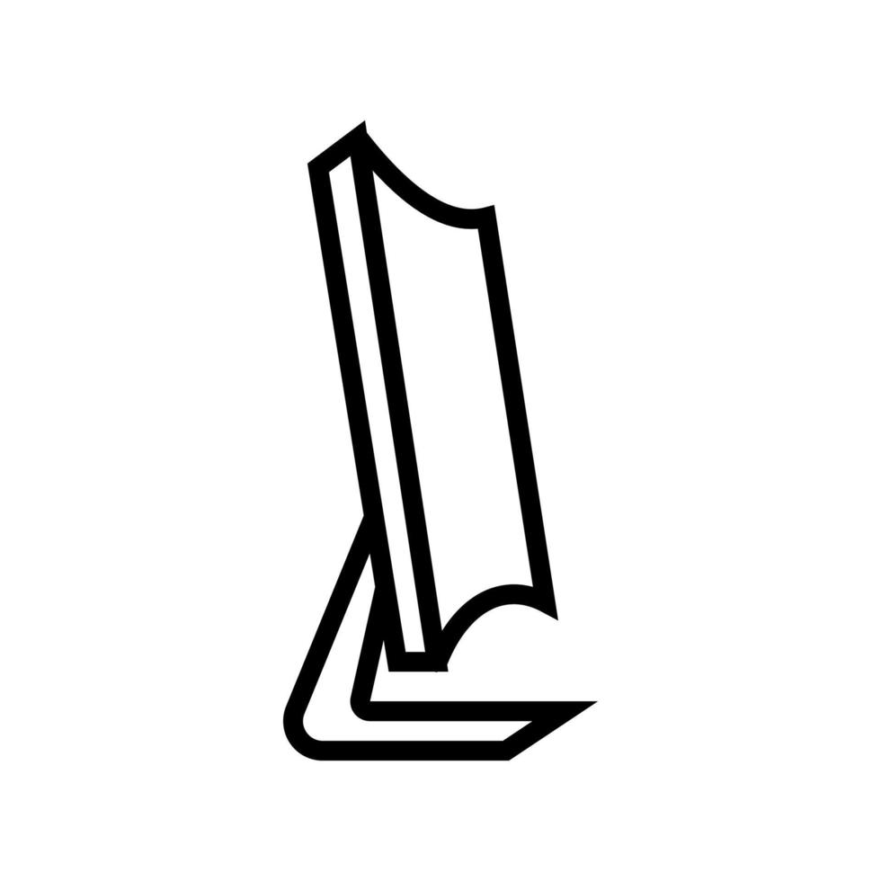 ilustración de vector de icono de línea de pantalla de computadora curva