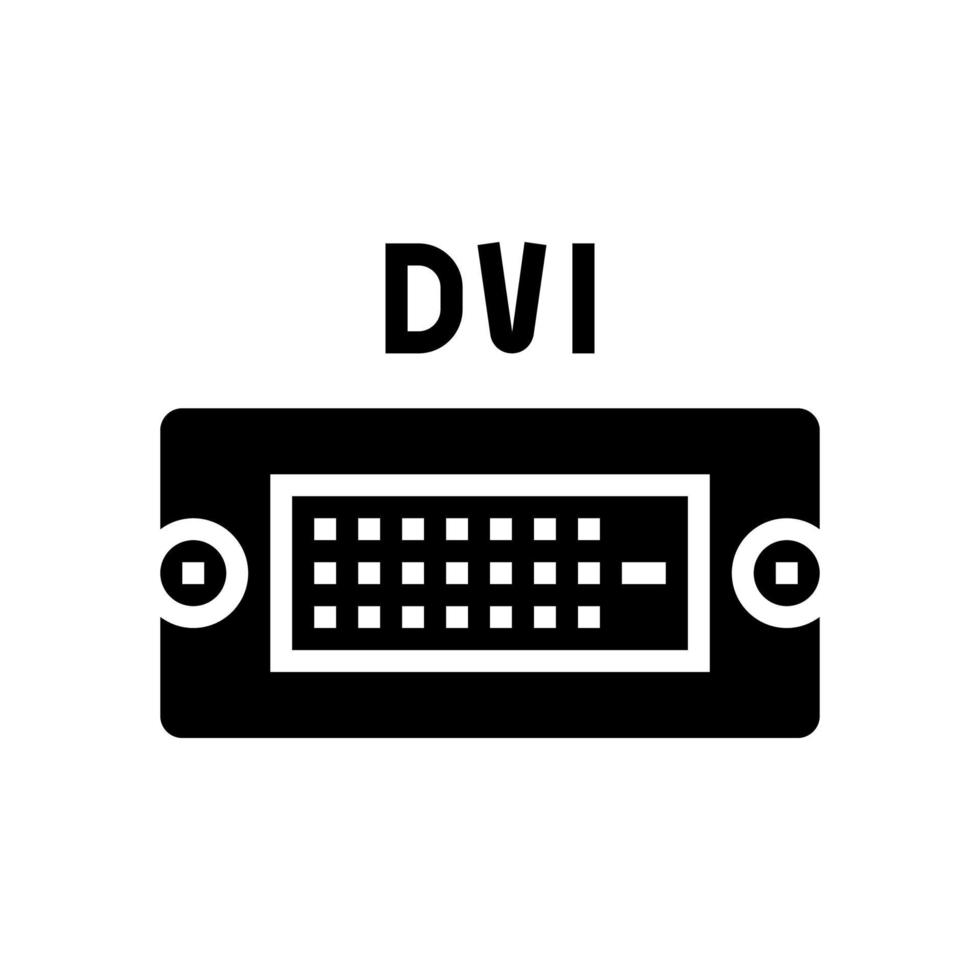 dvi computer port glyph icon vector illustration