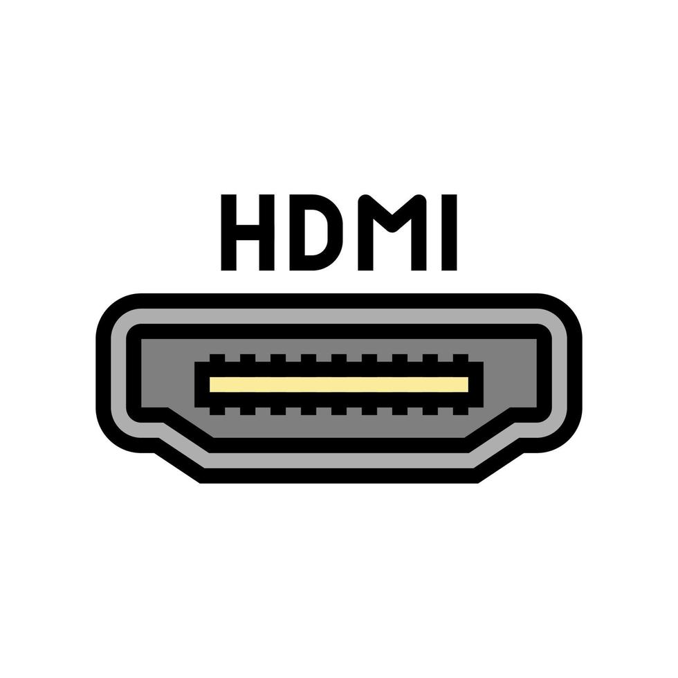 ilustración de vector de icono de color de puerto hdmi