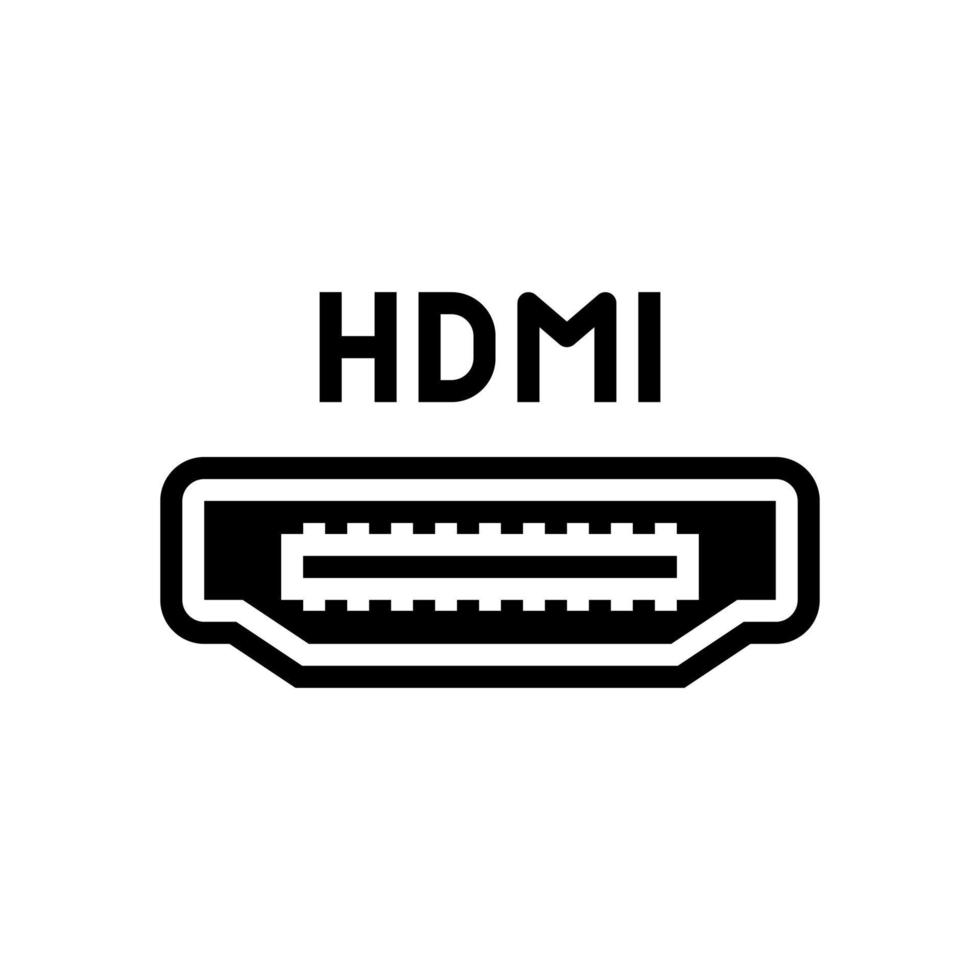 ilustración de vector de icono de glifo de puerto hdmi