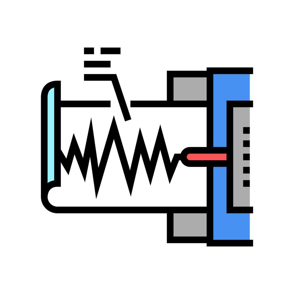 sismógrafo dispositivo color icono vector ilustración