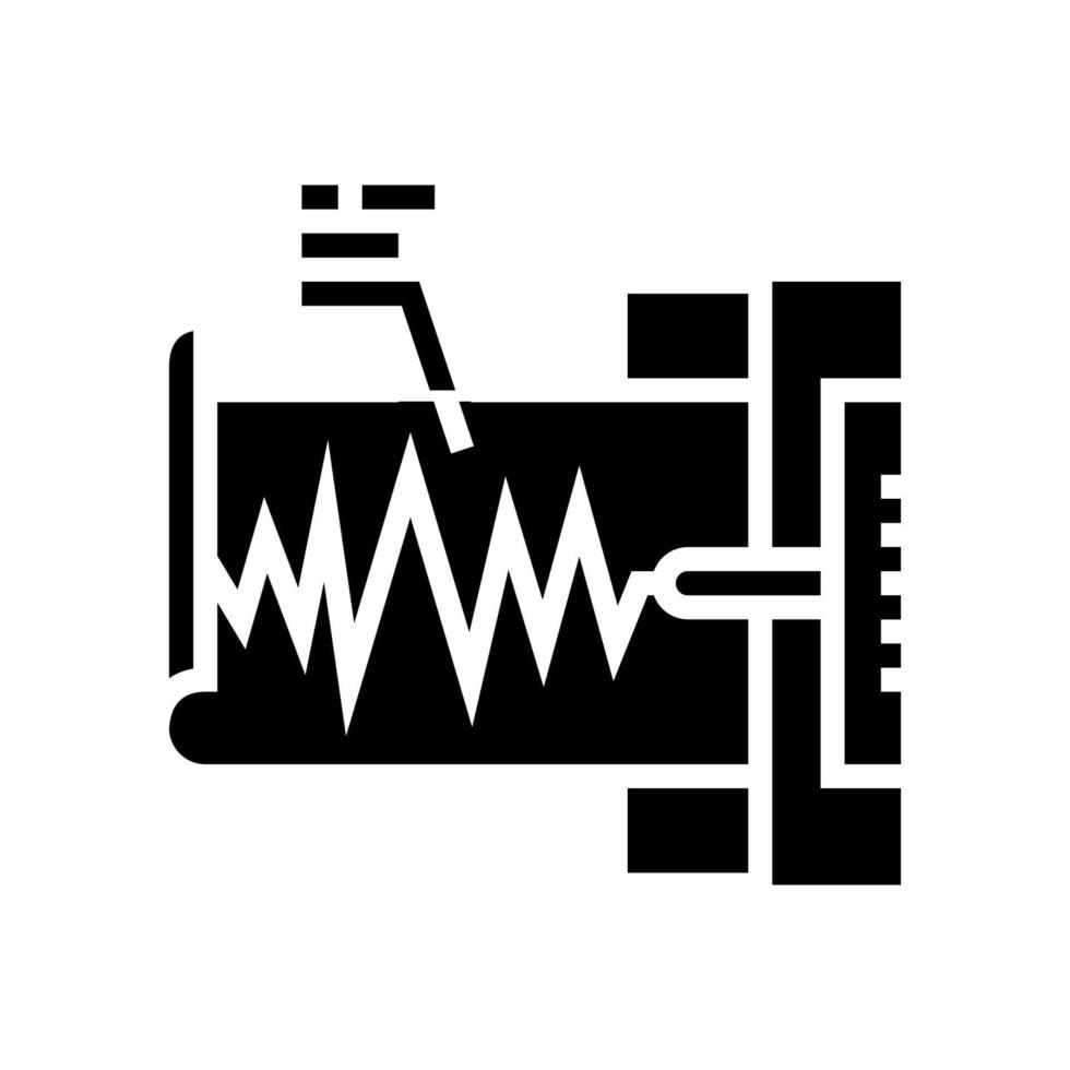 sismógrafo dispositivo glifo icono vector ilustración