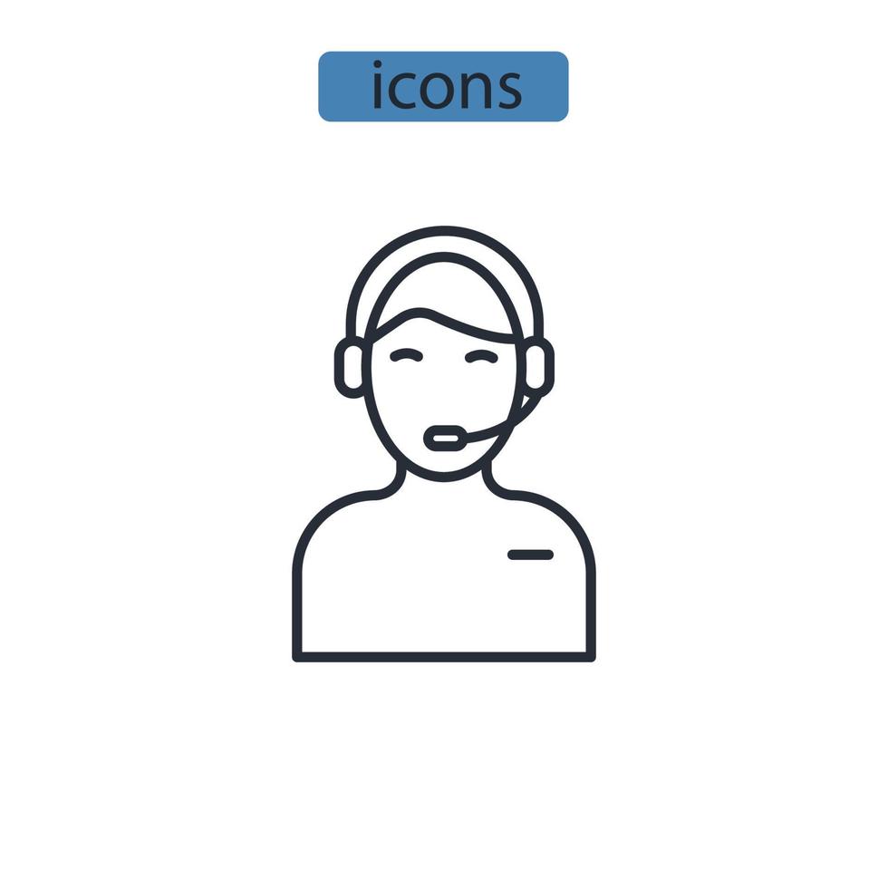 Support icons  symbol vector elements for infographic web