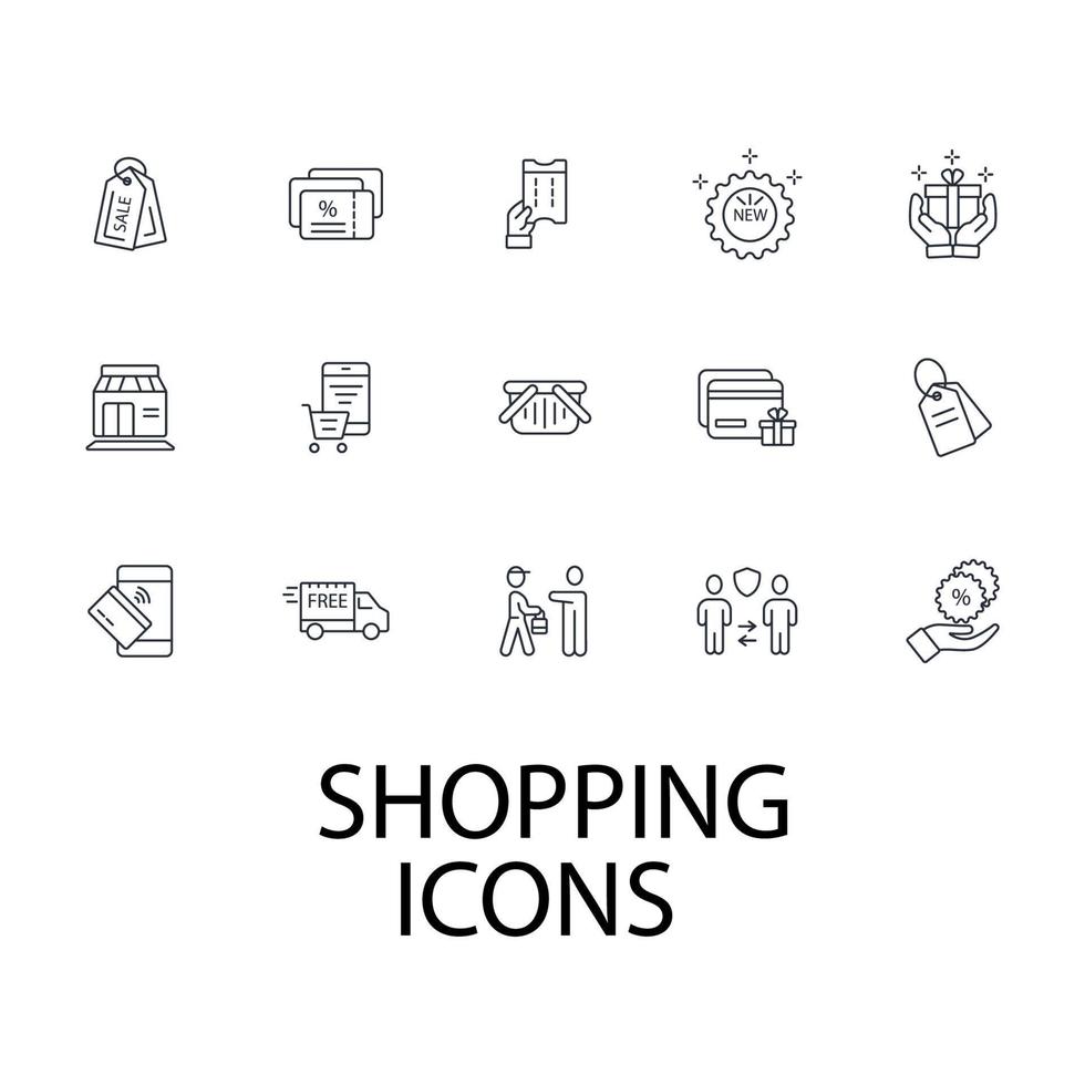 shopping, e-commerce icons set . shopping, e-commerce pack symbol vector elements for infographic web