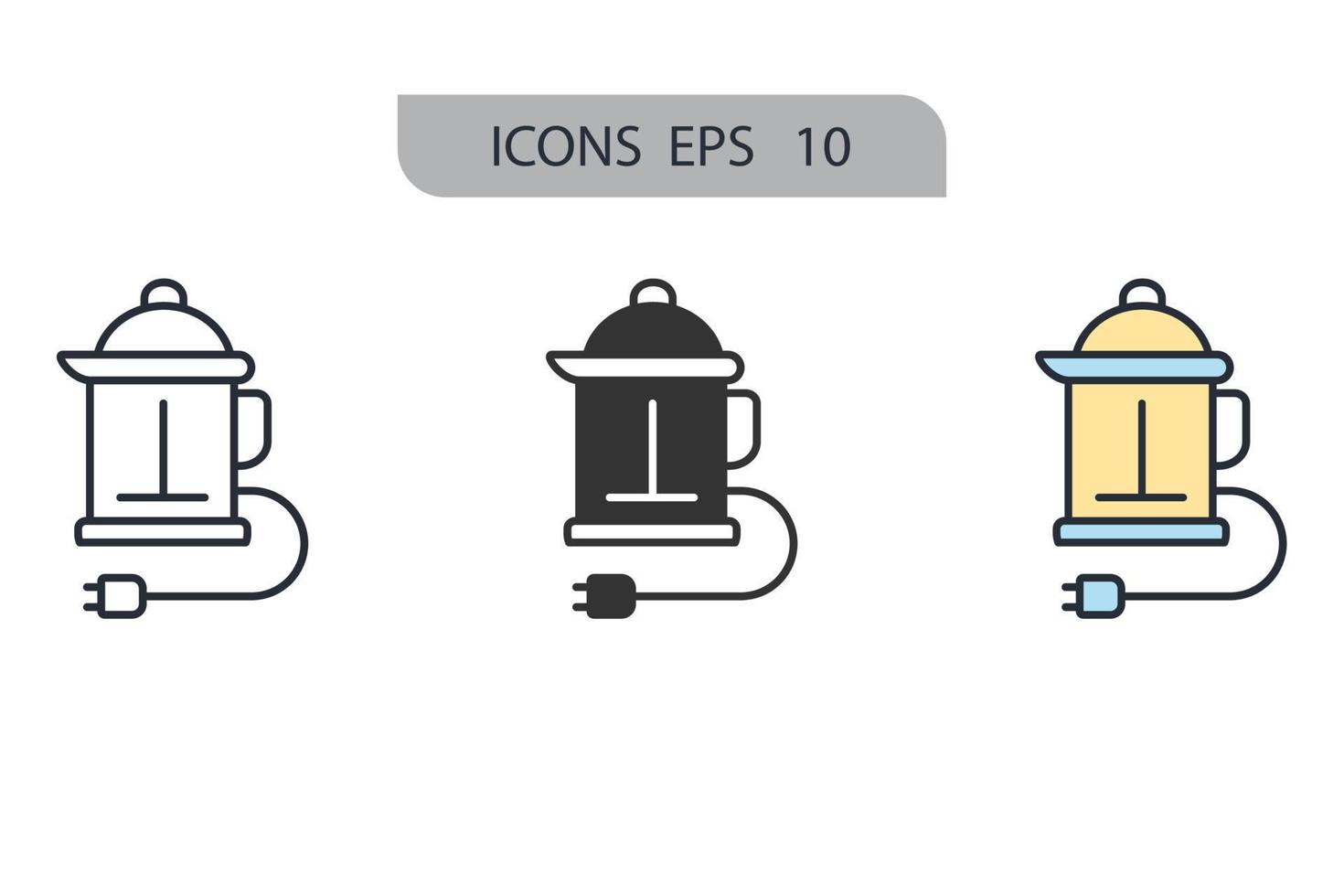 electrodomésticos iconos símbolo elementos vectoriales para infografía web vector