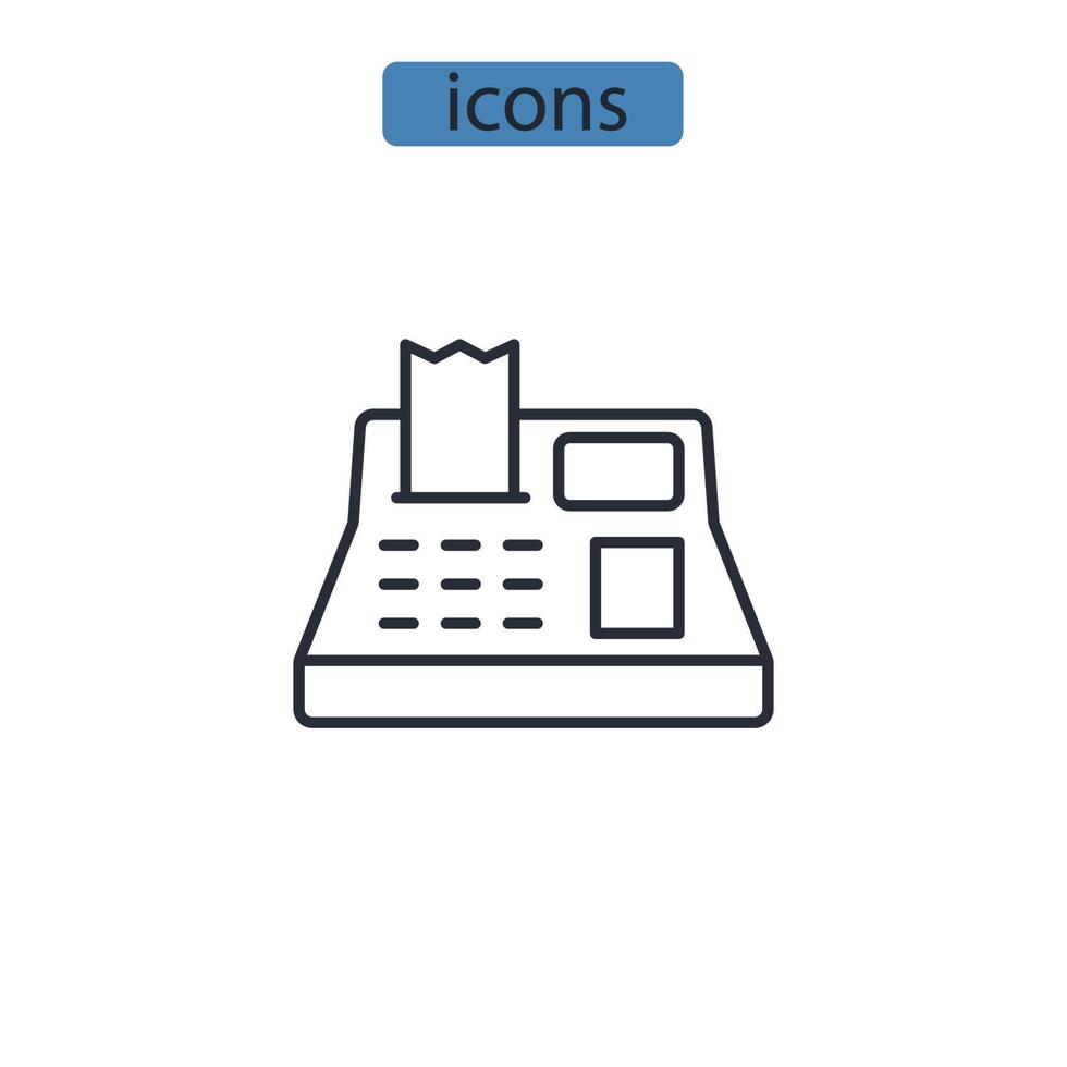 cash register icons  symbol vector elements for infographic web