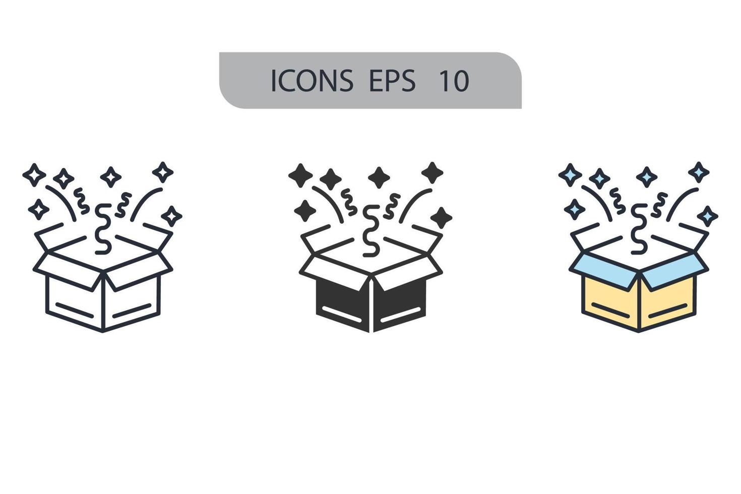 surprise box icons  symbol vector elements for infographic web