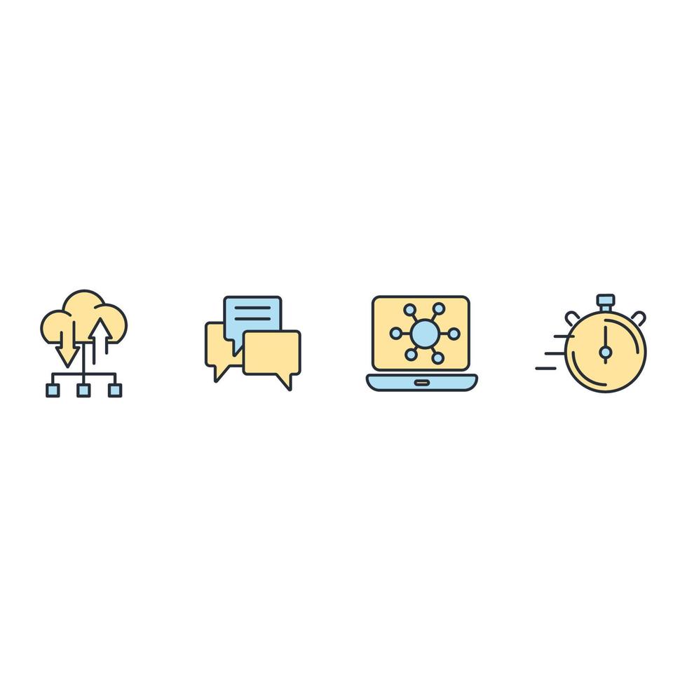 Work from home icons set . Work from home pack symbol vector elements for infographic web