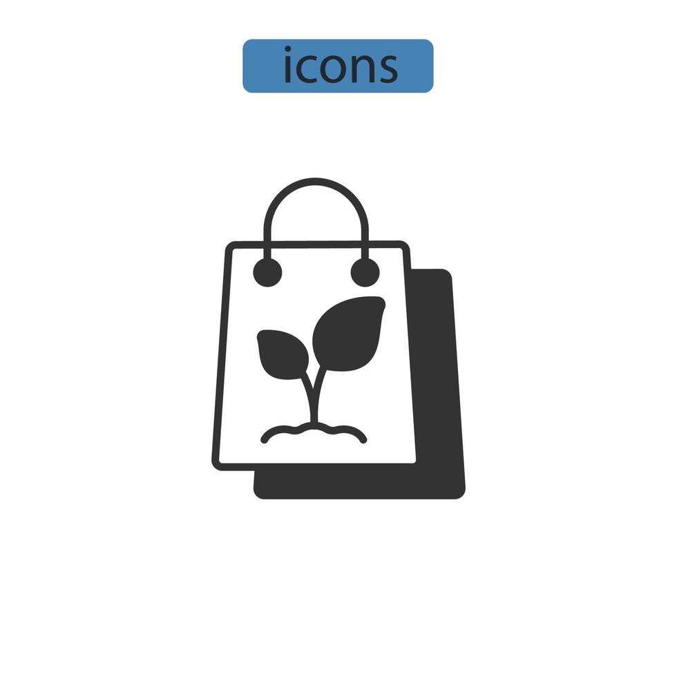 eco bag icons  symbol vector elements for infographic web