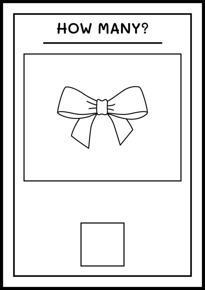How many ribbon, game for children. Vector illustration, printable worksheet