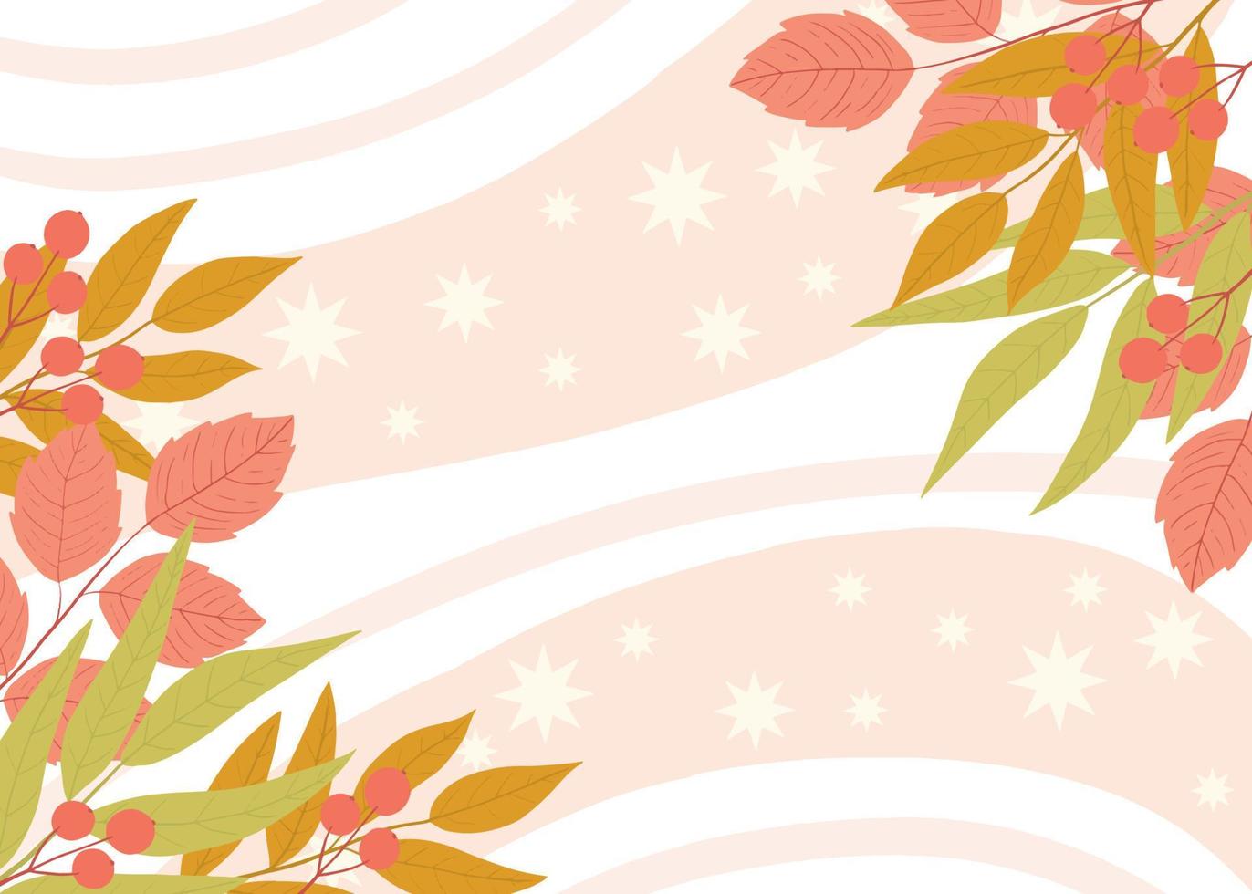 Autumn floral background with colorful tree leaves vector