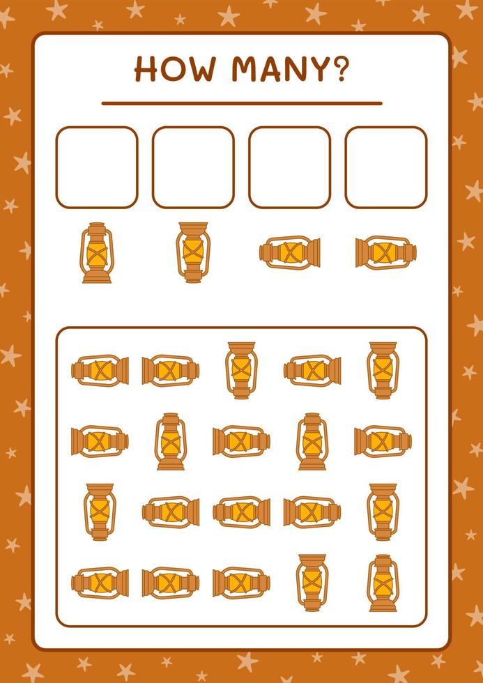 How many christmas lantern, game for children. Vector illustration, printable worksheet