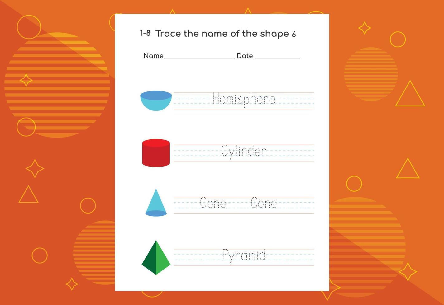 Word tracing worksheets for kids. Letters trace exercises for kids vector