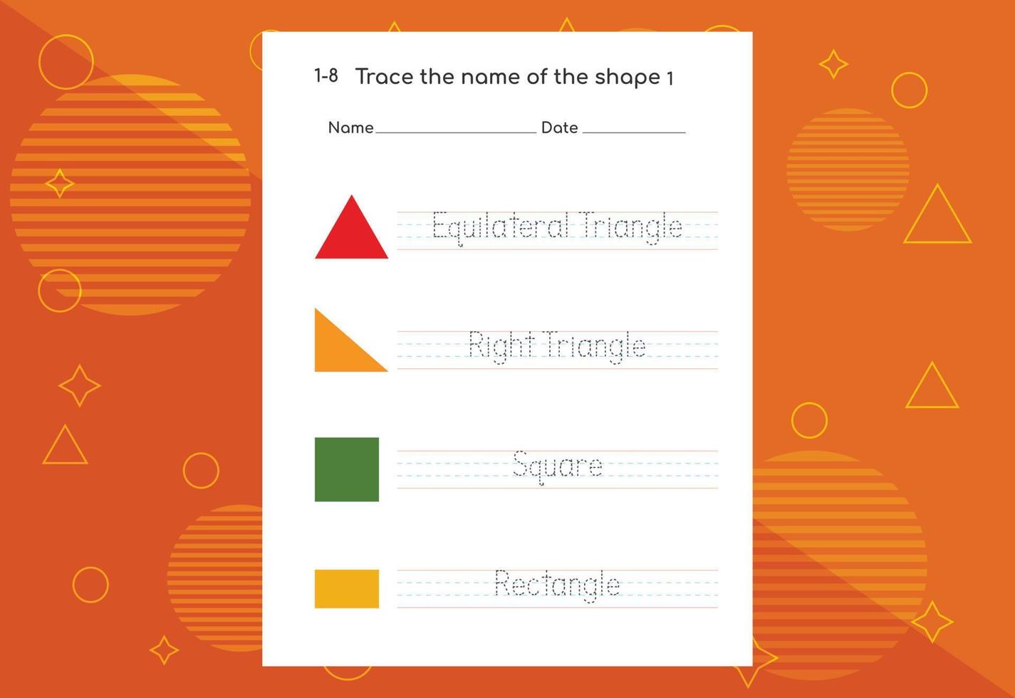 Word tracing worksheets for kids. Letters trace exercises for kids vector