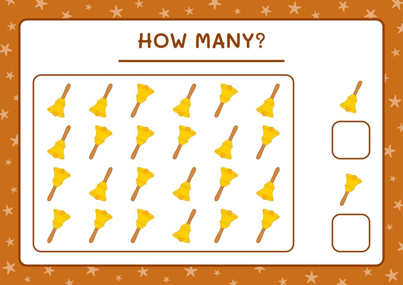 How many christmas bell, game for children. Vector illustration, printable worksheet