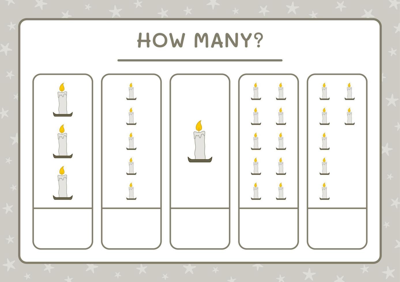 How many Candle, game for children. Vector illustration, printable