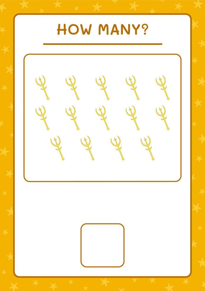 How many Spear, game for children. Vector illustration, printable worksheet