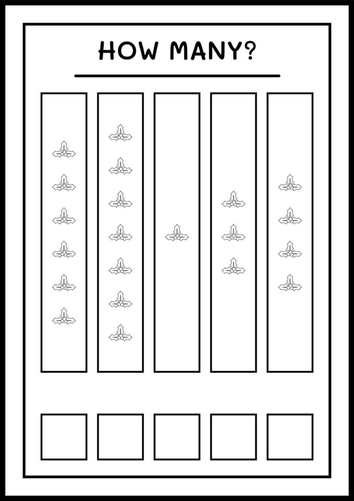 How many holly berry, game for children. Vector illustration, printable worksheet