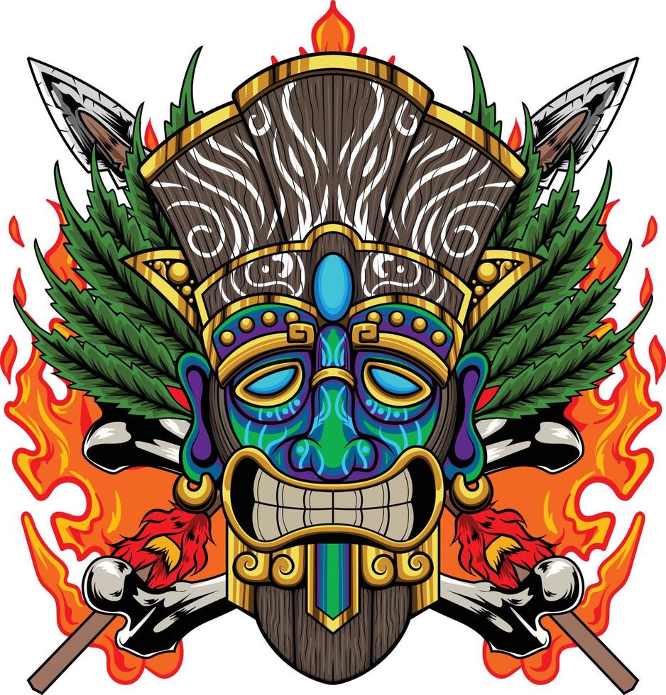 Tiki Mask 7.1 vector