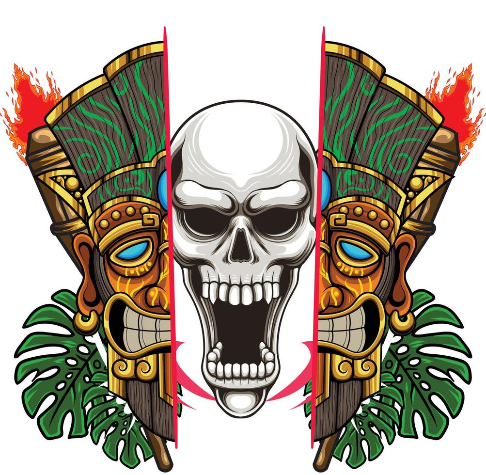 máscara tiki 7.5 vector