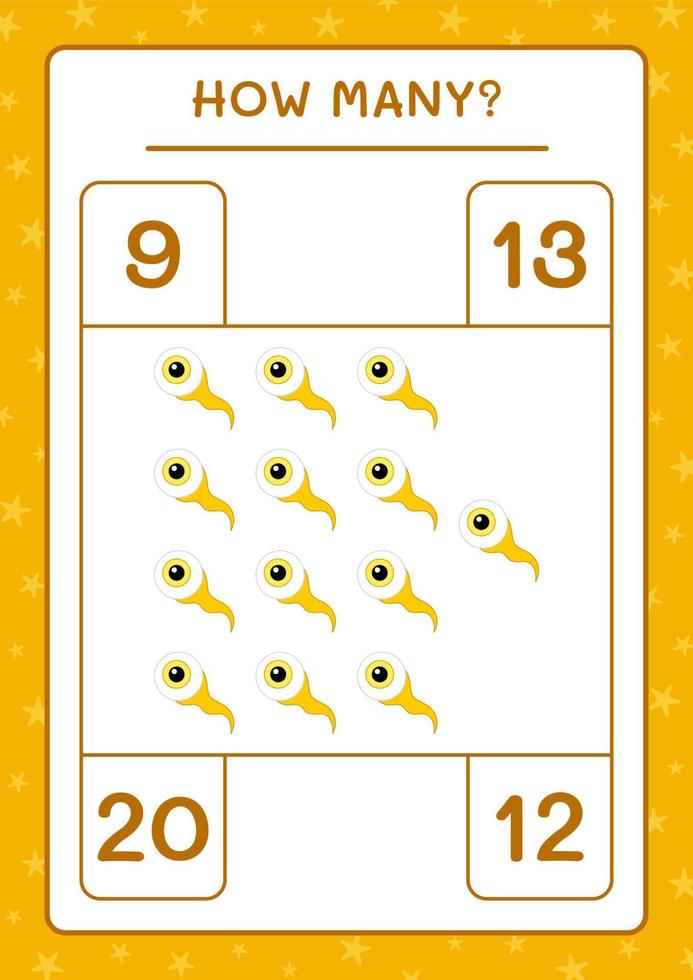How many Eye, game for children. Vector illustration, printable worksheet