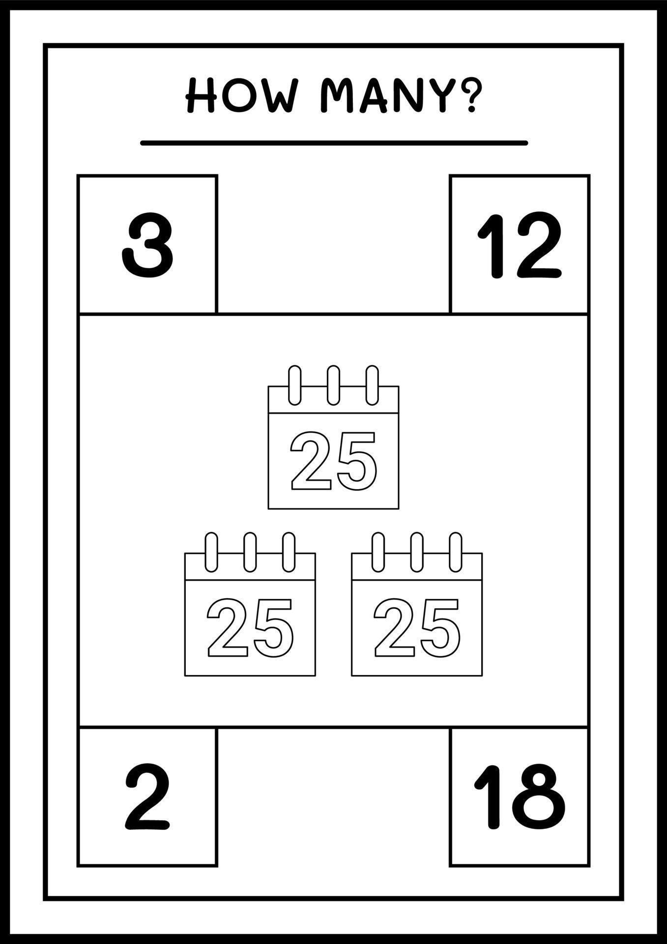 How Many Christmas Calendar Game For Children Vector Illustration how-many-christmas-calendar-game-for-children-vector-illustration