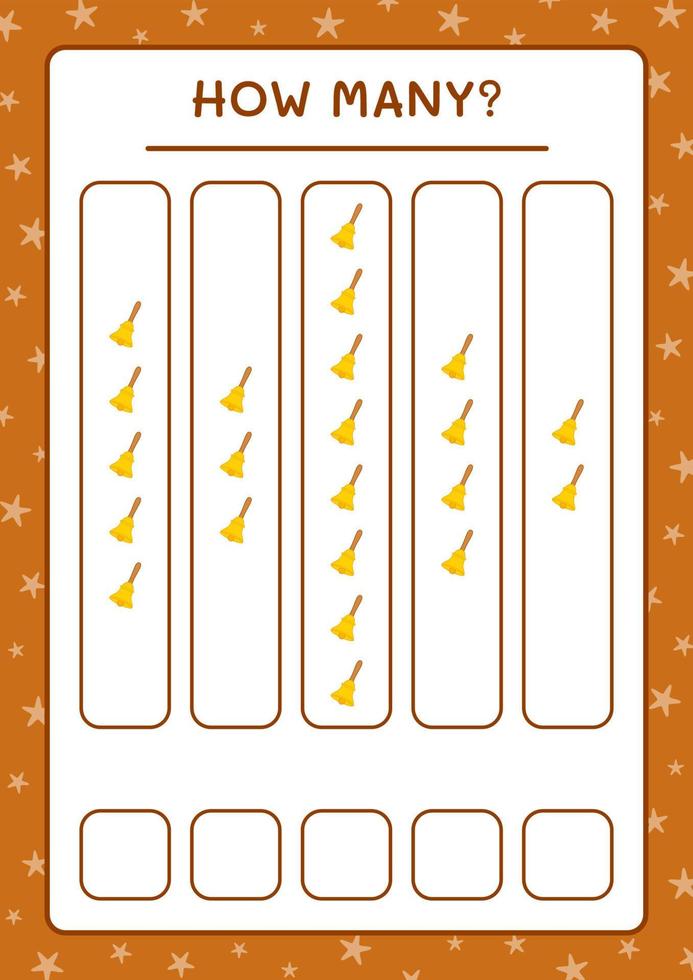 How many christmas bell, game for children. Vector illustration, printable worksheet