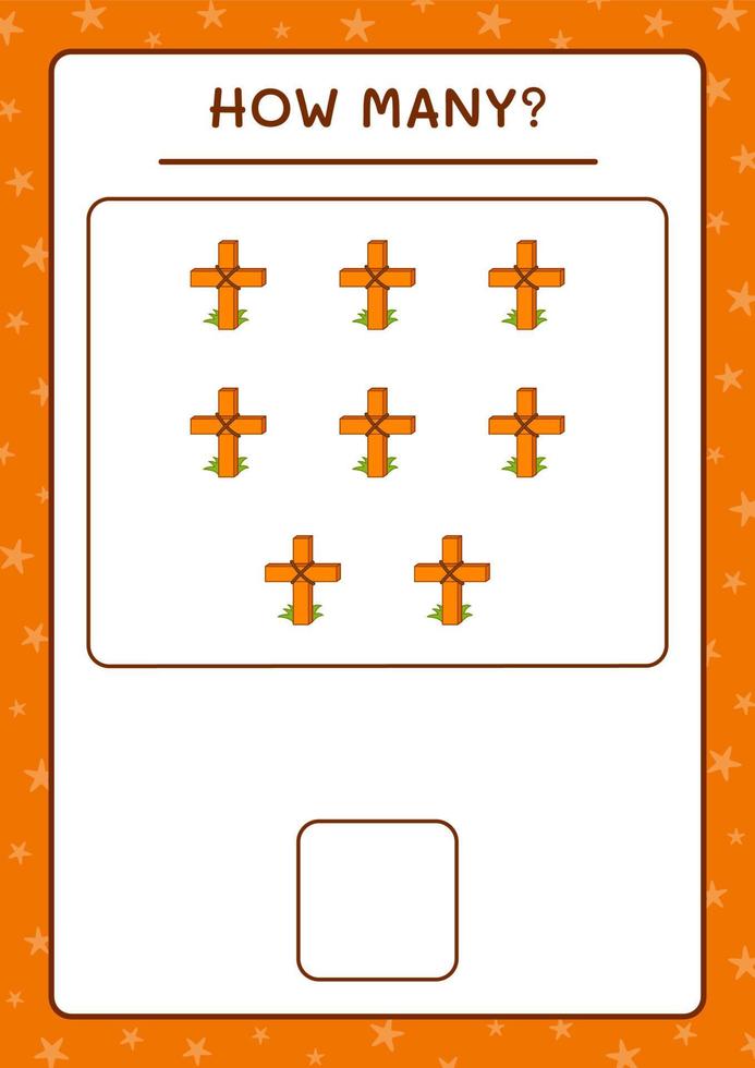 How many Holy Cross, game for children. Vector illustration, printable worksheet