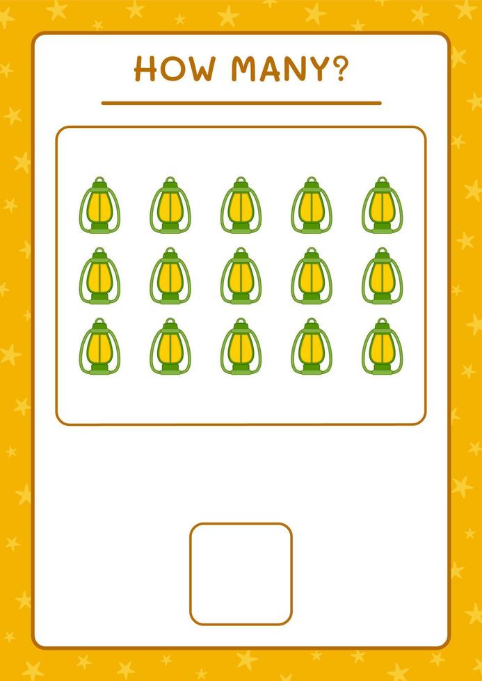 How many christmas lantern, game for children. Vector illustration, printable worksheet