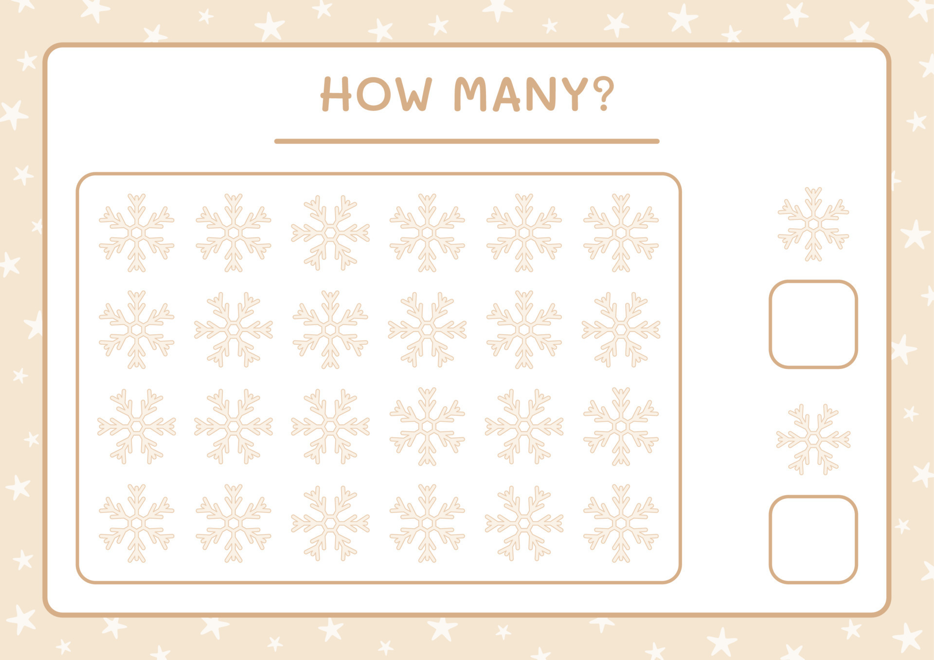 how-many-snowflake-game-for-children-vector-illustration-printable