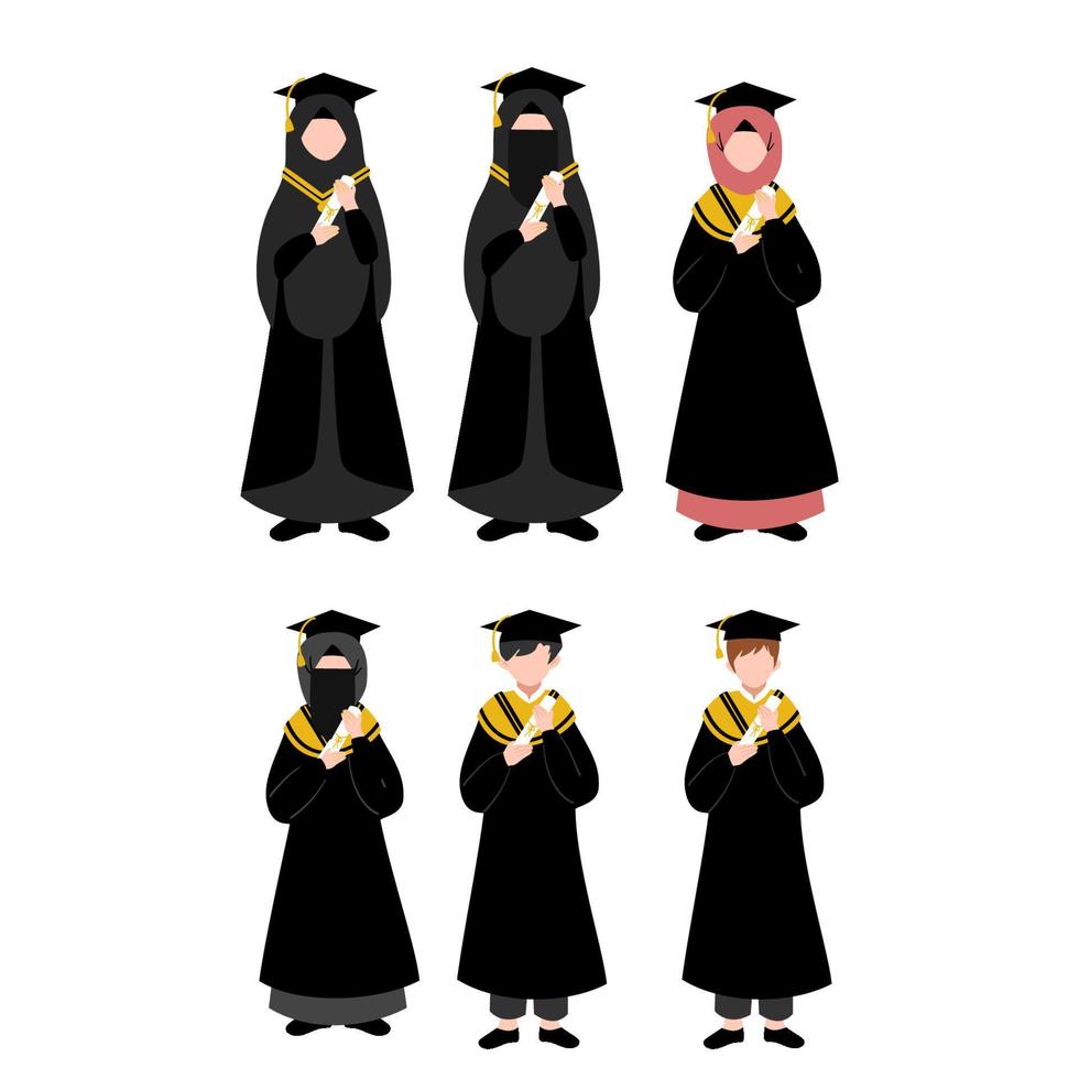 Muslim Graduation Character vector