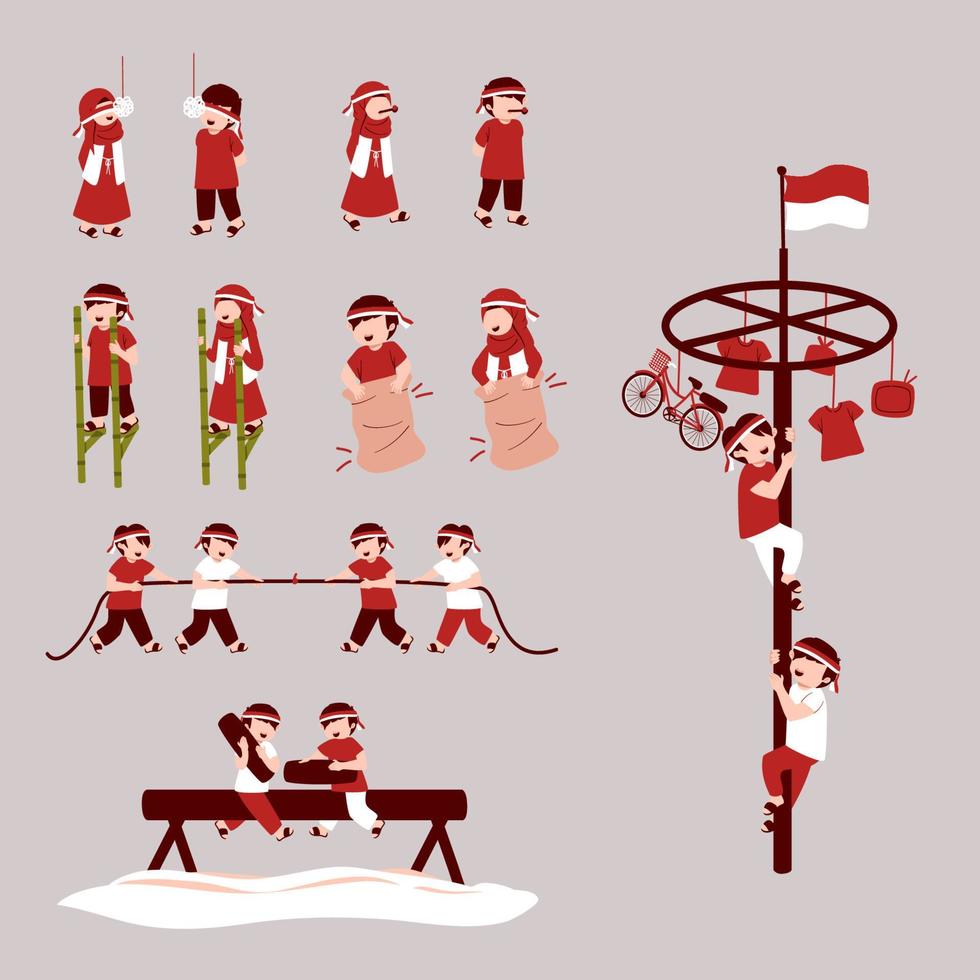 Indonesia Games in  Independence Day vector