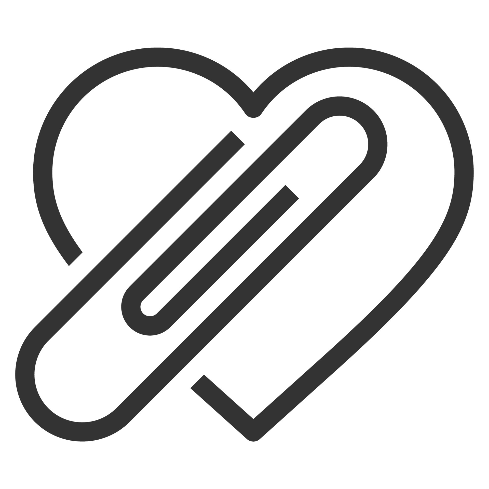 vector de icono de línea de clip de papel de corazón. 10001163 Vector