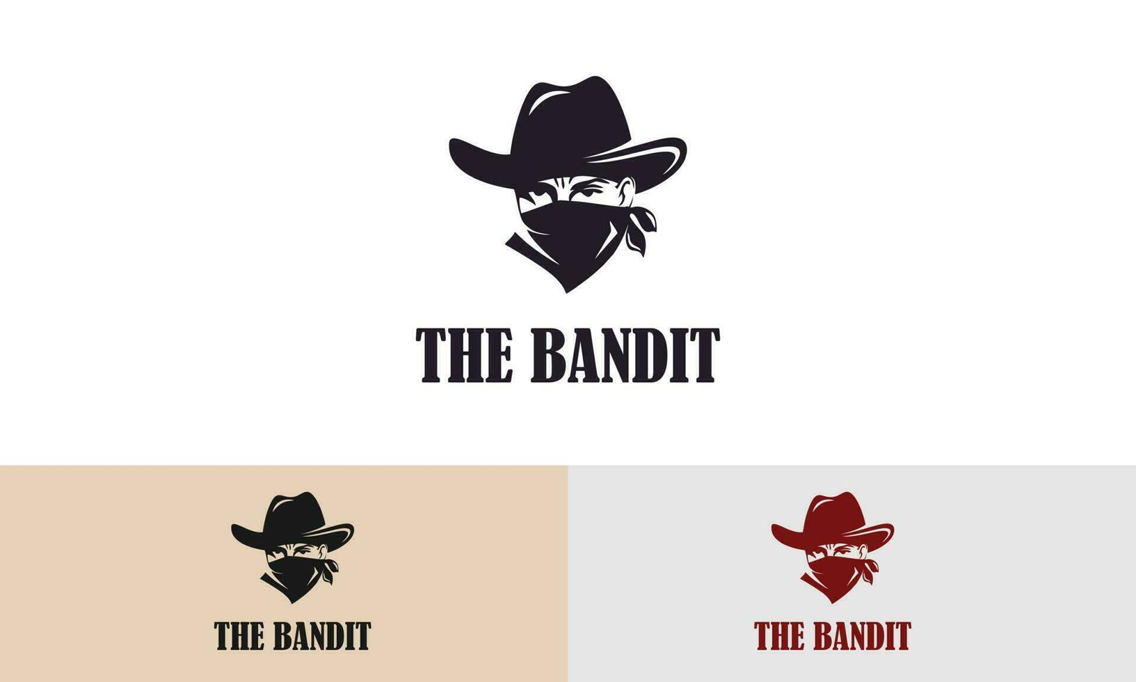 Bandit Cowboy with Bandana Scarf Mask Logo illustration vector
