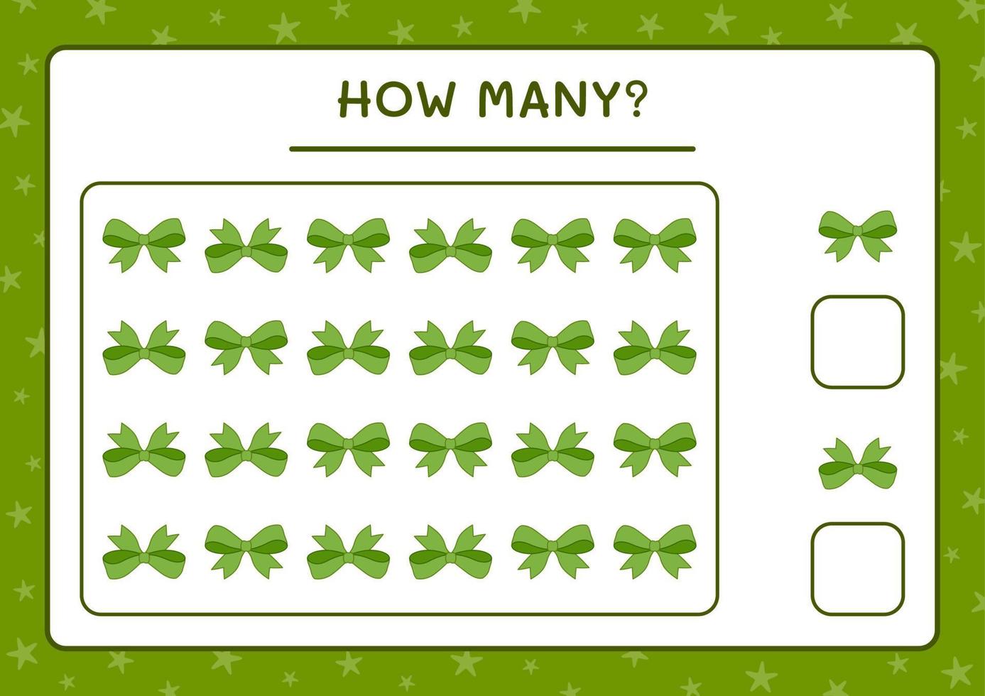 How many ribbon, game for children. Vector illustration, printable worksheet