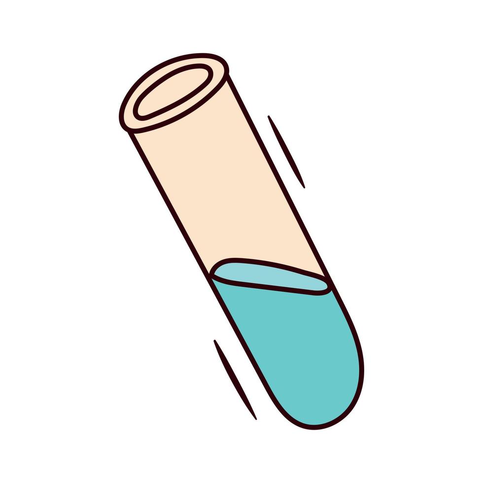 Vector doodle hand drawn illustration of flask isolated on white.