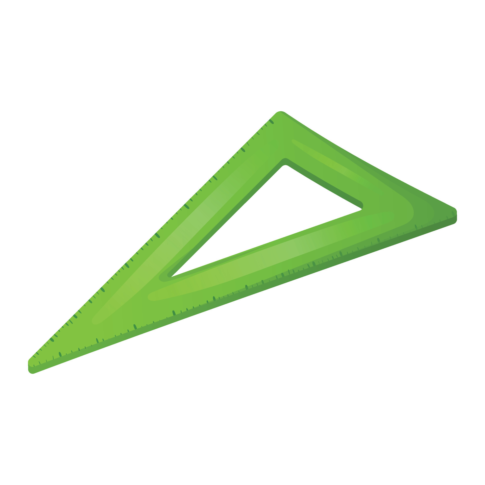 Vector isolated illustration of right angle ruler and triangle