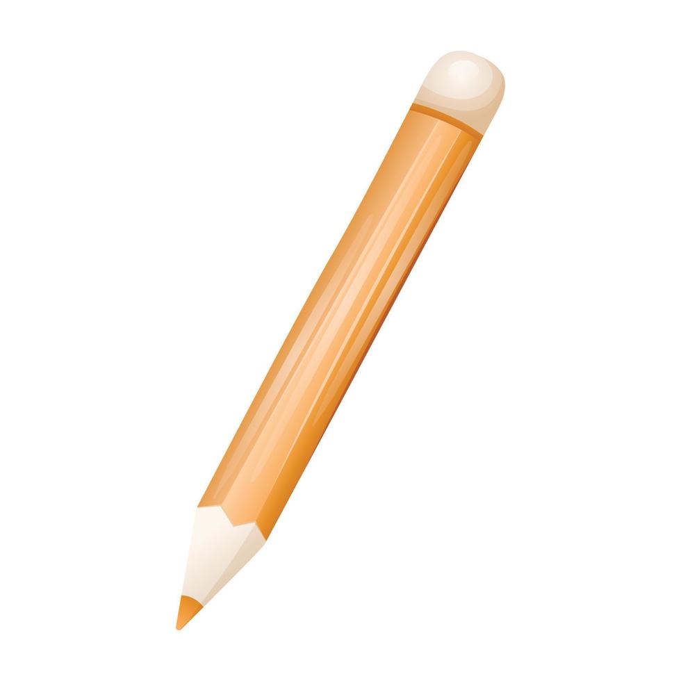 ilustración vectorial aislada de un lápiz de pizarra. pegatina de papelería realista para escribir, dibujar o pintar. vector