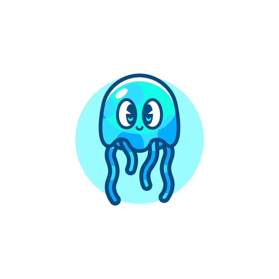 plantilla de diseño de logotipo de medusas con lindos detalles vector