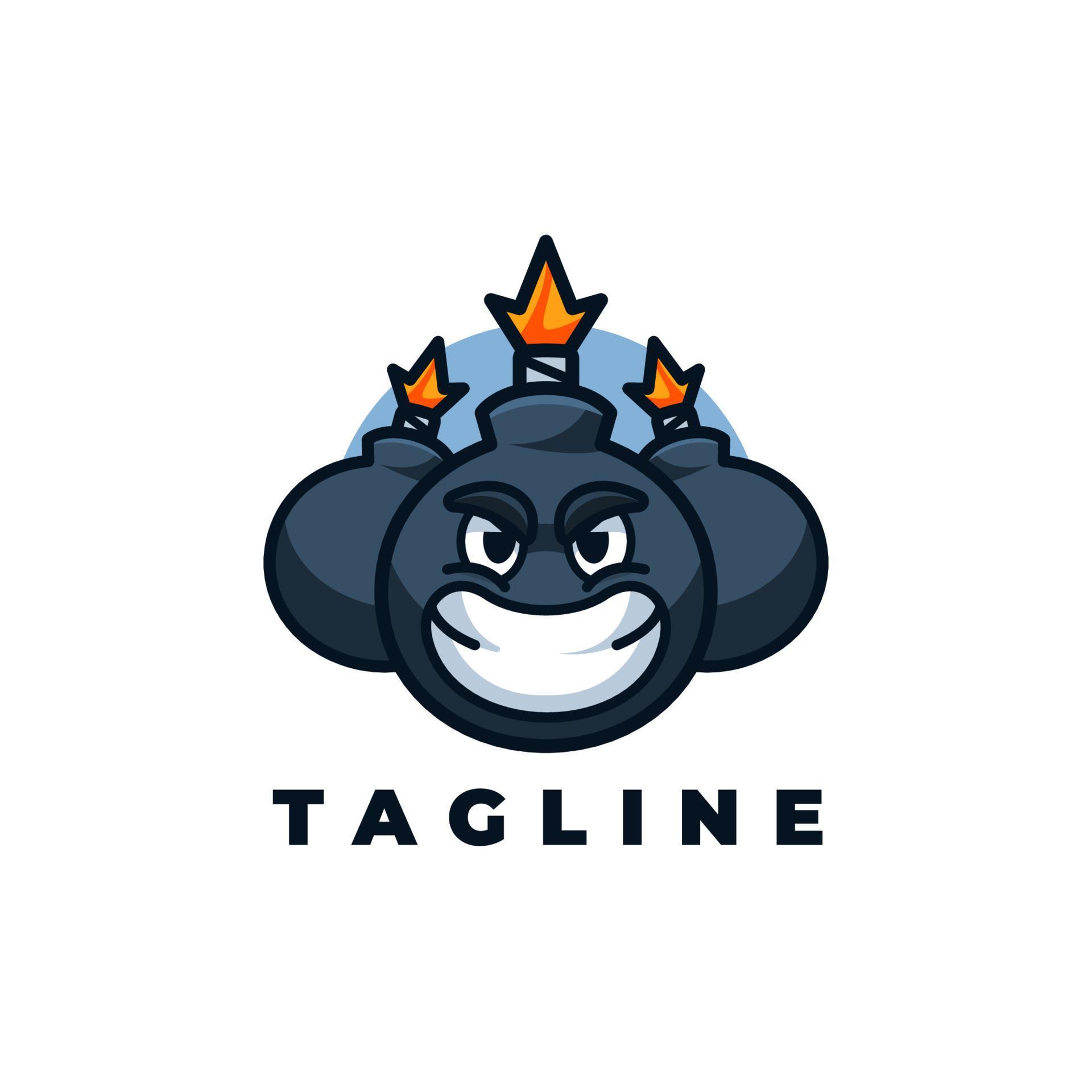 Smiley bomber logo design template with cute details 10001899 Vector