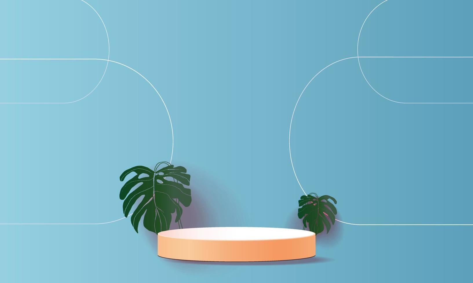 podium set minimal modern color white pastel mockup shape stand vector