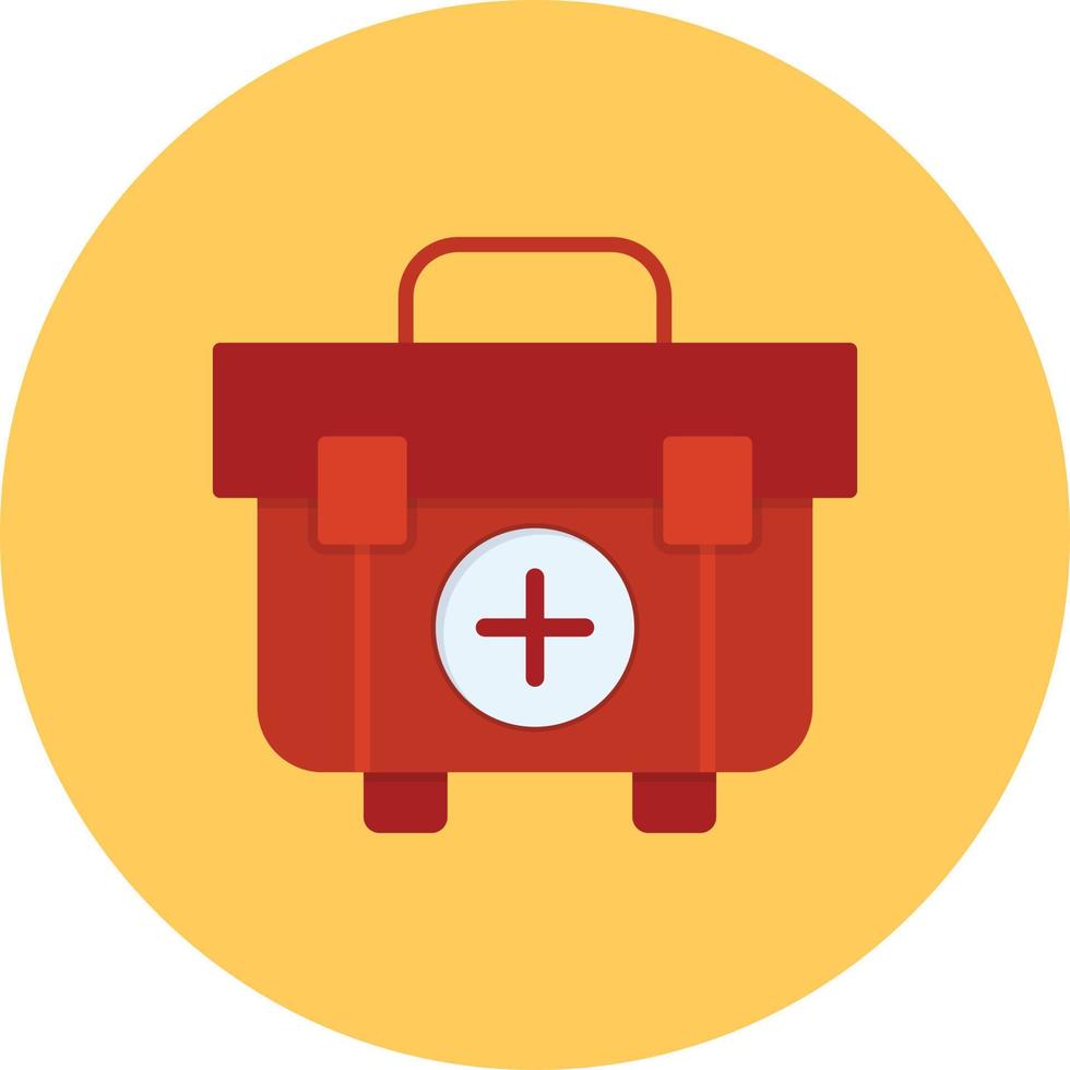 First Aid Kit Flat Circle Multicolor vector