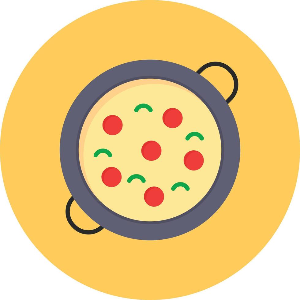 Paella Flat Circle Multicolor vector