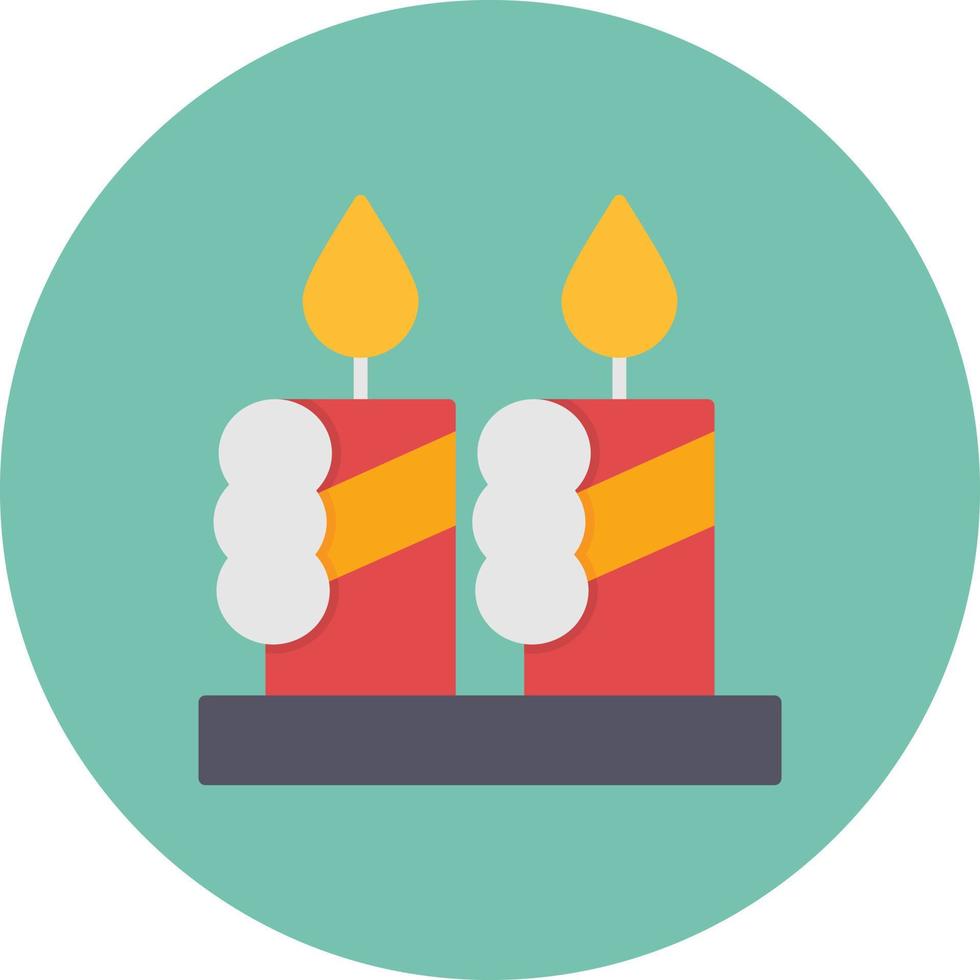 Candles Flat Circle Multicolor vector